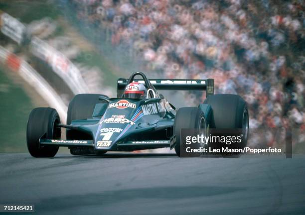 Mario Andretti of the United States enroute to a third place finish during the 1979 Race of Champions at Brands Hatch, England, driving a Lotus 80...