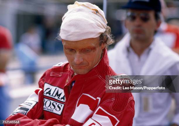 Niki Lauda of Austria pictured after winning the British Grand Prix at Brands Hatch in England, driving a McLaren MP4/2 with a TAG TTE PO1 1.5 V6t...