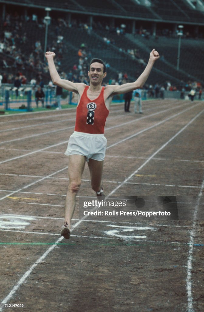 Letzerich West German long distance runner Manfred Letzerich in action leading ...