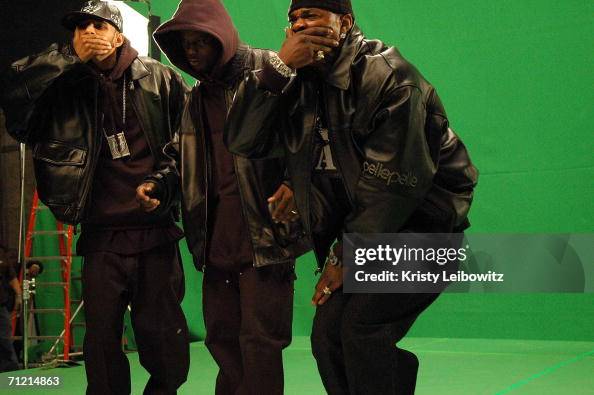 Producer Swizz Beatz, Rapper DMX and Rapper Busta Rhymes strike a ...