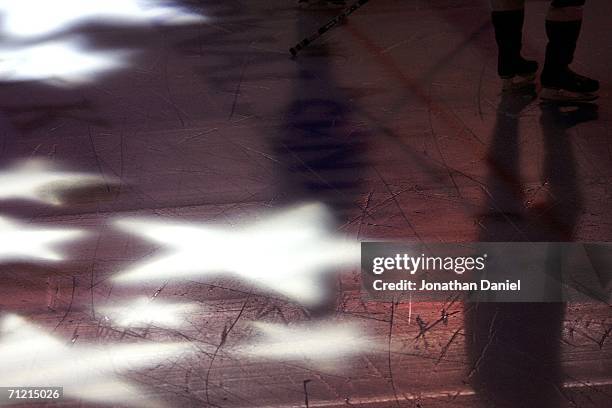 Stars light up the ice during the National Anthem before game six of the AHL Calder Cup Finals between the Hershey Bears and the Milwaukee Admirals...