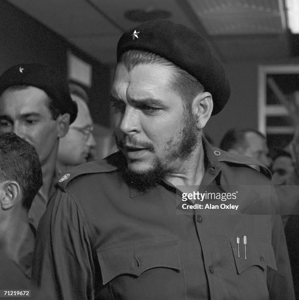 Argentine-born revolutionary Ernesto Che Guevara , who waged guerrilla warfare with the Castro brothers, arrives at Havana's Jose Marti International...