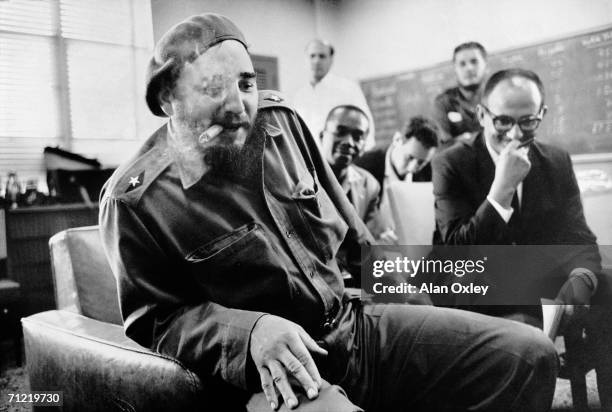 Fidel Castro meets the press after increasing the ransom for 1,173 prisoners captured by Cuban forces in the April Bay of Pigs invasion. An American...