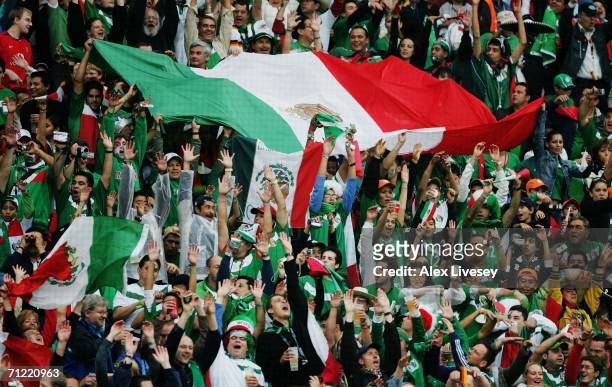 Mexican fans perform a Mexican wave during the FIFA World Cup Germany 2006 Group D match between Mexico and Angola played at the Stadium Hanover on...