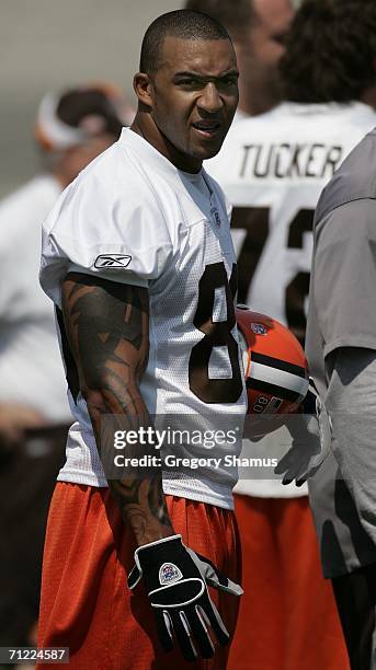 Kellen Winslow of the Cleveland Browns during mini camp at the Cleveland Browns Training and Administrative Complex on June 16, 2006 in Berea, Ohio.