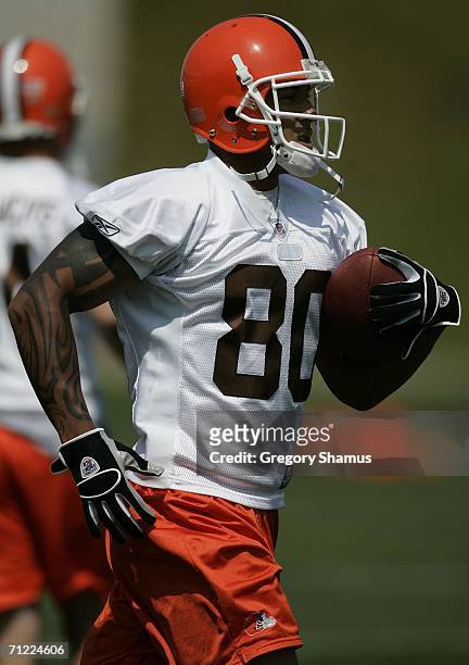 Kellen Winslow of the Cleveland Browns during mini camp at the Cleveland Browns Training and Administrative Complex on June 16, 2006 in Berea, Ohio.