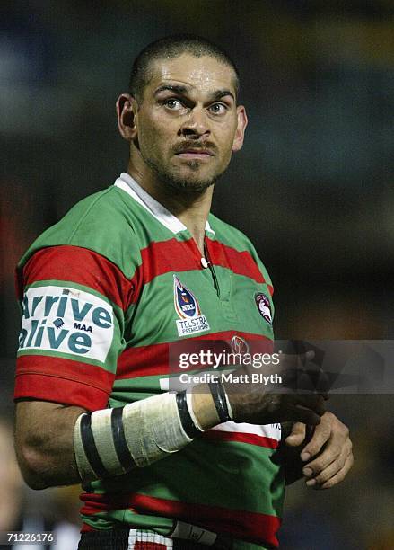 David Peachey of the Rabbitohs looks dejected during the round 15 NRL match between the Parramatta Eels and the South Sydney Rabbitohs at Parramatta...