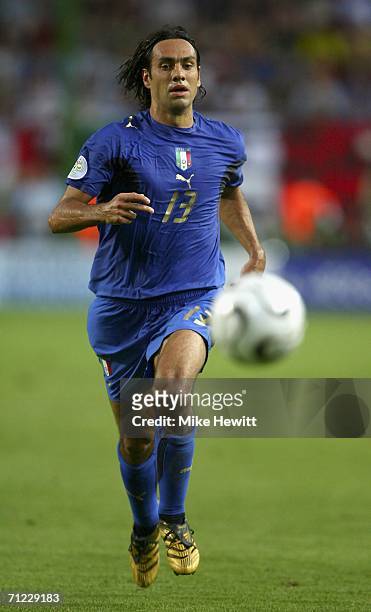 Alessandro Nesta of Italy chases the ball during the FIFA World Cup Germany 2006 Group E match between Italy and USA at the Fritz-Walter Stadium on...