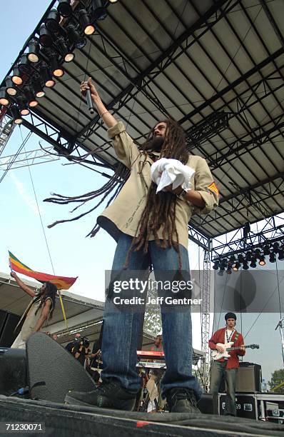 Damian "Jr. Gong" Marley performs during the second day of the 2006 Bonnaroo Music & Arts Festival on June 17, 2006 in Manchester, Tennessee. The...