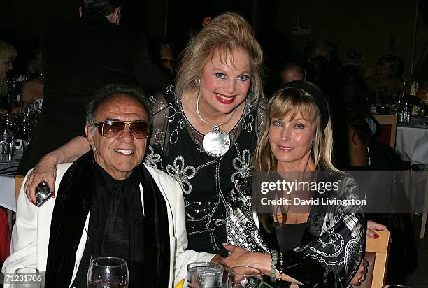 Hollywood car creator George Barris, composer Carol Connors and actress Bo Derek attend the Friars of Beverly Hills celebrity fundraiser dinner gala...