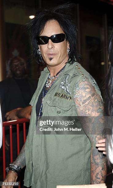 Nikki Sixx arrives at the 4th Annual Friends Of El Faro Fundraiser being held at the Music Box at the Henry Fonda Theatre on June 17, 2006 in...