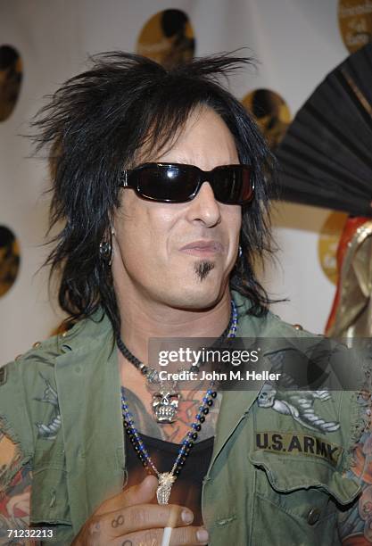 Nikki Sixx arrives at the 4th Annual Friends Of El Faro Fundraiser being held at the Music Box at the Henry Fonda Theatre on June 17, 2006 in...