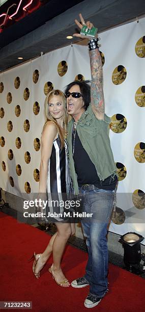 Molly Sims and Nikki Sixx arrive at the 4th Annual Friends Of El Faro Fundraiser being held at the Music Box at the Henry Fonda Theatre on June 17,...