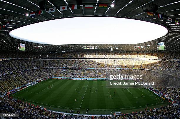 General view taken during the FIFA World Cup Germany 2006 Group F match between Brazil and Australia at the Stadium Munich on June 18, 2006 in...