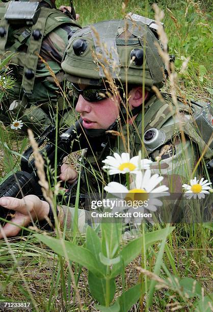 Army reserve Staff Sergeant Timothy Botto of Plymouth, Massachusetts serving with the 888th Transportation Control Detachment out of Providence,...