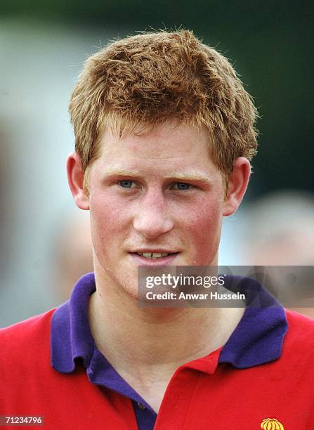 Prince Harry after a polo match at the Beaufort Polo Club on June 18, 2006 in Tetbury, England.