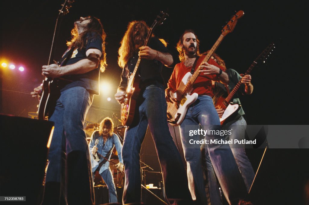 Duane Roland American Southern rock band Molly Hatchet perform live on stage in ...