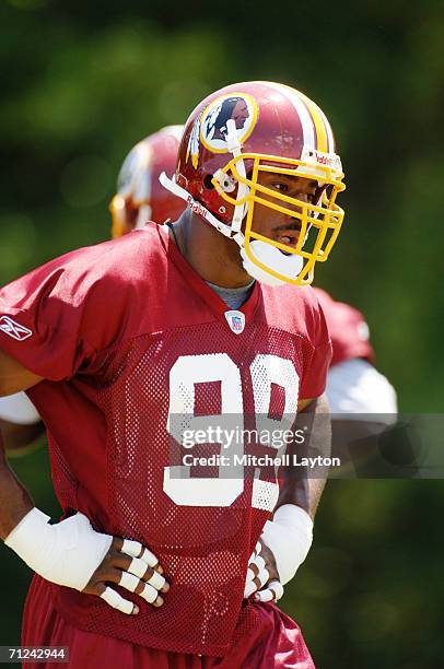 Andre Carter of the Washington Redskins during Redskins mini-camp on June 16, 2006 at Redskin Park in Ashburn, Virginia.