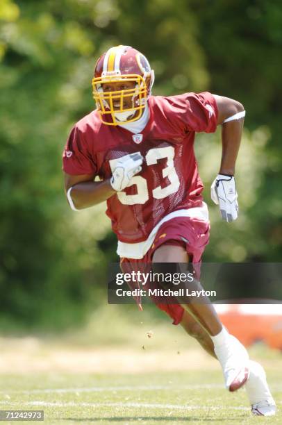 Marcus Washington of the Washington Redskins during Redskins mini-camp on June 16, 2006 at Redskin Park in Ashburn, Virginia.