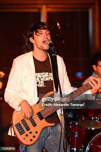 Andre Lopes from the band Bacilos performs at the Setai Hotel for the Johnnie Walker party on June 19, 2006 in Miami Beach, Florida.