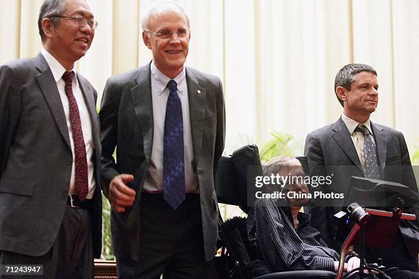 Chinese-born mathematician Shing-Tung Yau, U.S. Physicist David Gross, British scientist Stephen Hawking, and U.S. Physicist Andrew Strominger,...