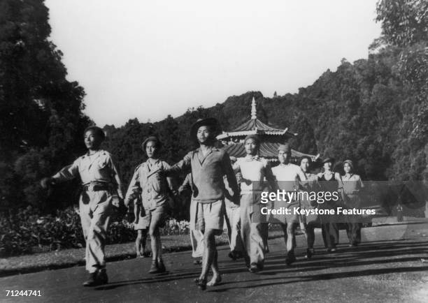 Sikkim troops in training in the capital Gangtok, January 1950.