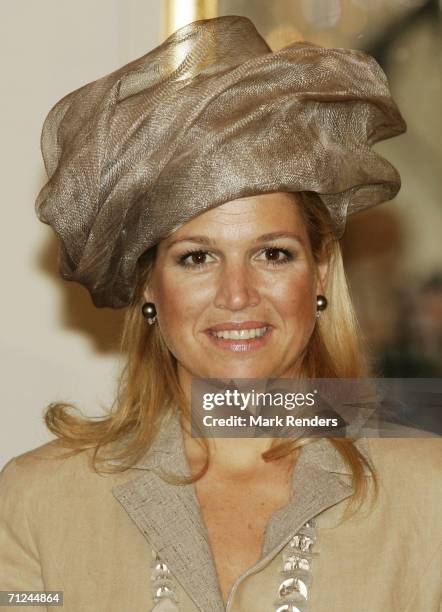 Dutch Crown Princess Maxima poses for a photo at the Royal Palace during a 3-day visit on June 20, 2006 in Belgium, Brussels.