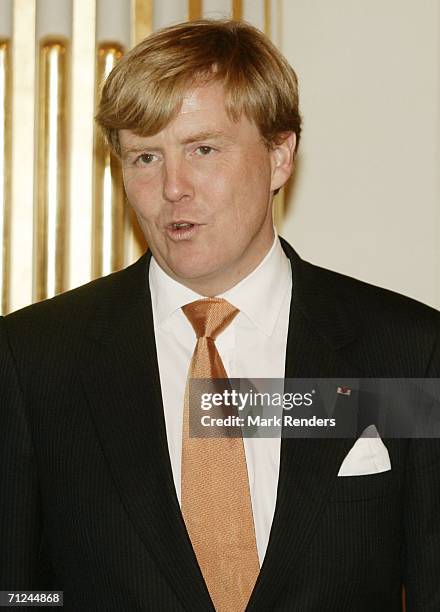 Dutch Crown Prince Willem Alexander poses for a photo at the Royal Palace during a 3-day visit on June 20, 2006 in Belgium, Brussels.