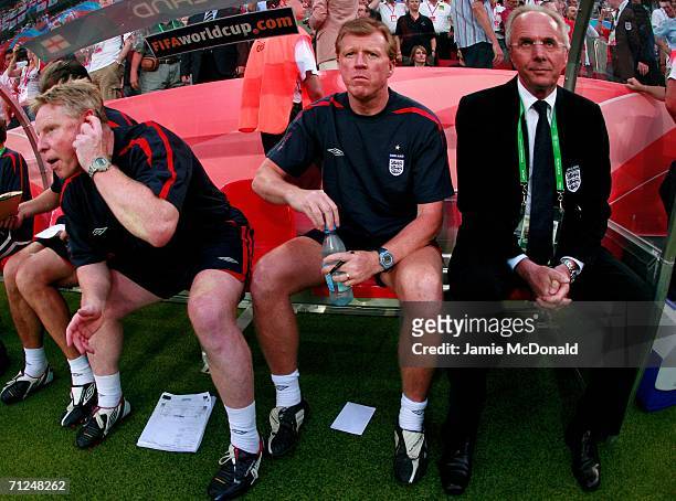 Sammy Lee, Steve McClaren assistant coach and England coach Sven Goran Eriksson before the FIFA World Cup Germany 2006 Group B match between Sweden...