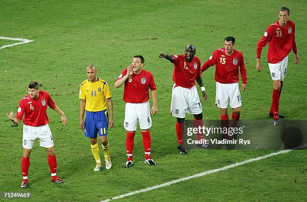 Steven Gerrard, Henrik Larsson of Sweden, John Terry, Sol Campbell, Jamie Carragher and Peter Crouch look on during the FIFA World Cup Germany 2006...