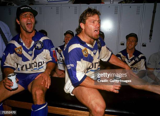 Terry Lamb, captain of the Bulldogs celebrates after winning the ARL Grand Final between the Canterbury Bulldogs and the Manly Sea Eagles at the...