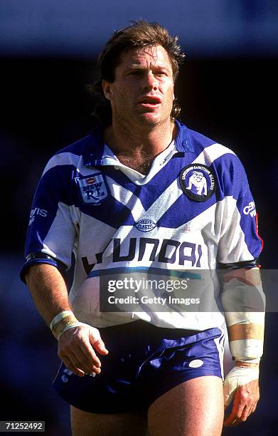 Terry Lamb of the Bulldogs looks dejected during the 1994 ARL Grand Final between the Canberra Raiders and the Canterbury Bulldogs at the Sydney...