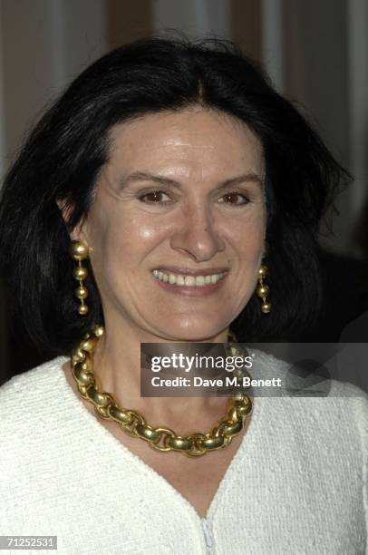 Paloma Picasso attends the Damien Hirst: 'A Thousand Years and Triptychs' private view at the Gagosian Gallery on June 20, 2006 in London, England.