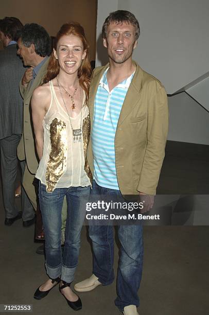 Bez Berry and Margarita Ward attends the Damien Hirst: 'A Thousand Years and Triptychs' private view at the Gagosian Gallery on June 20, 2006 in...