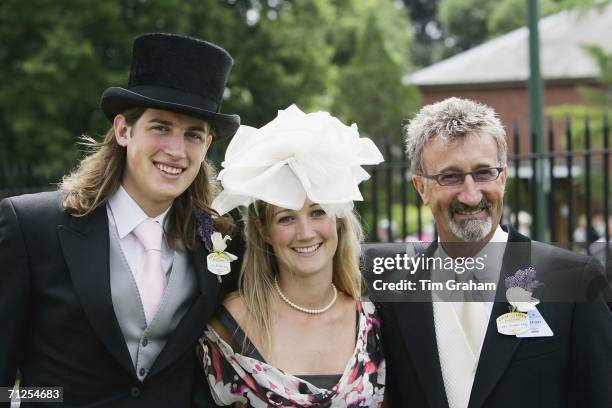 Formula One team owner Eddie Jordan, his daughter Micki Jordan and son Zak Jordan attend the second day of Royal Ascot Races on June 21, 2006 in...