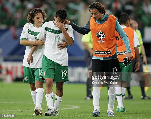 Omar Bravo of Mexico looks dejected after losing the FIFA World Cup Germany 2006 Group D match between Portugal and Mexico 2-1 at the Stadium...