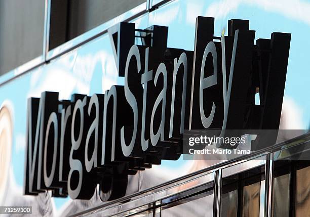 Sign hangs Morgan Stanley Inc. Headquarters June 21, 2006 in New York City. The investment bank announced a second-quarter profit that more than...