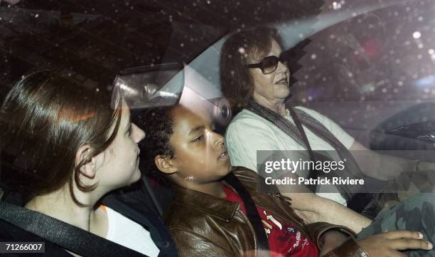 Nicole Kidman's mother Janelle with Nicole's children Isabella and Connor leave Nicole's house on June 22, 2006 in Sydney, Australia.