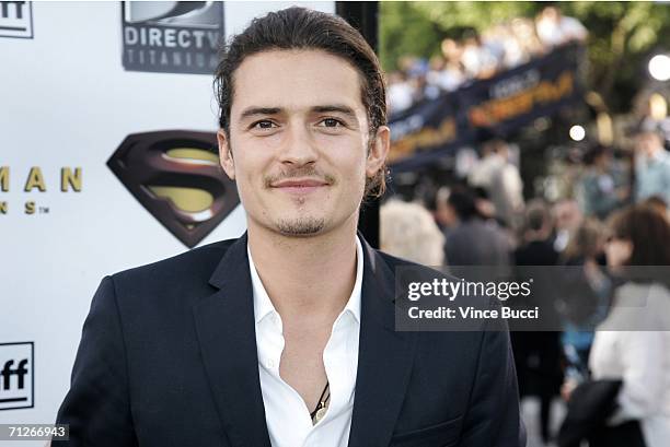 Actor Orlando Bloom attends the world premiere of the Warner Bros. Film "Superman Returns" on June 21, 2006 in Los Angeles, California.