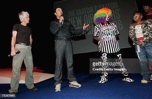 Bob Isherwood, Head of Creative at Saatchi is seen with Director and photographer David La Chapelle and the Rize Crew from LA at the New Director's...