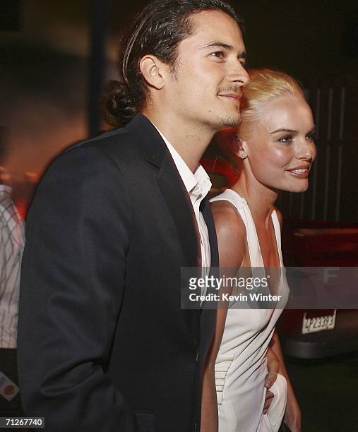 Actors Orlando Bloom and Kate Bosworth arrive at the afterparty for the premiere of Warner Bros. "Superman Returns" on June 21, 2006 in Los Angeles,...