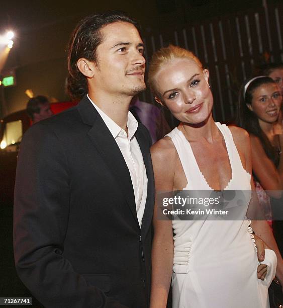 Actors Orlando Bloom and Kate Bosworth arrive at the afterparty for the premiere of Warner Bros. "Superman Returns" on June 21, 2006 in Los Angeles,...