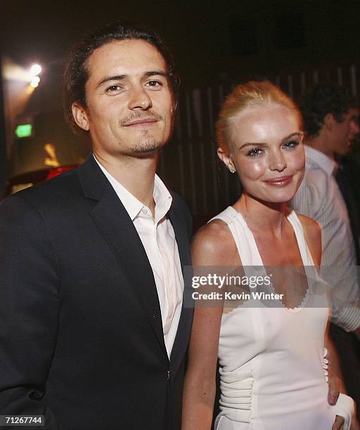 Actors Orlando Bloom and Kate Bosworth arrive at the afterparty for the premiere of Warner Bros. "Superman Returns" on June 21, 2006 in Los Angeles,...