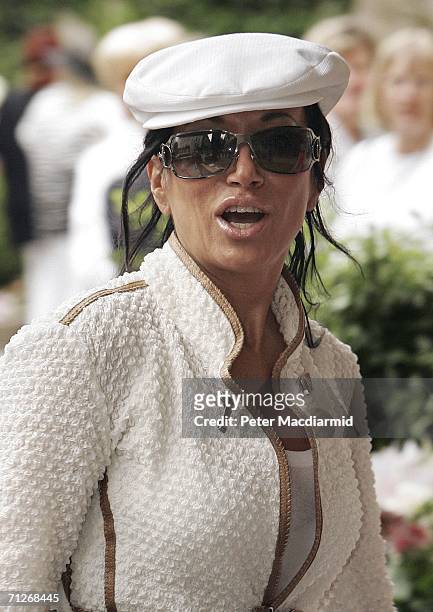 Sven Goran Eriksson's girlfriend Nancy Dell'Olio arrives at Brenners Hotel on June 22, 2006 in Baden Baden, Germany. England will next play Ecuador...