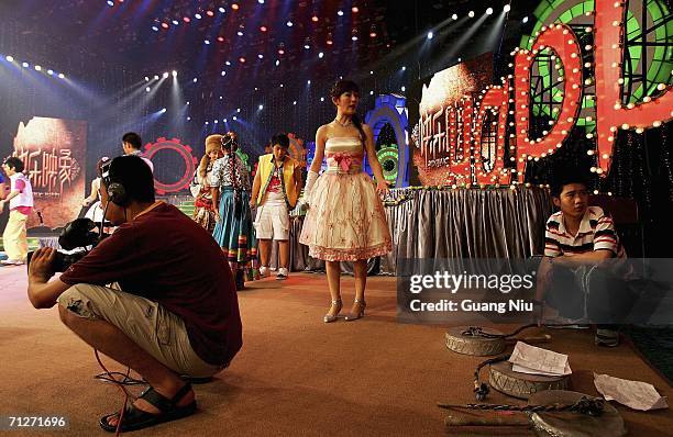 Show "Super Girl Voice" is recorded at Hunan Satellite TV station on June 21, 2006 in Changsha city, Hunan province of China. "Super Girl Voice" is...