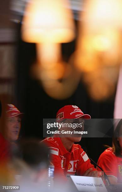 Michael Schumacher of Germany and Ferrari addresses a press conference ahead of the Grand Prix of Canada, June 22 in Montreal, Canada.