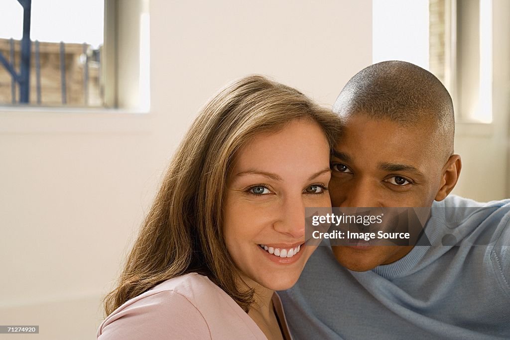 Husband and wife in living room