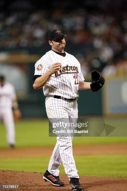 Roger Clemens of the Houston Astros pitches against the Minnesota Twins at Minute Maid Park on June 22, 2006 in Houston, Texas. The Twins defeated...