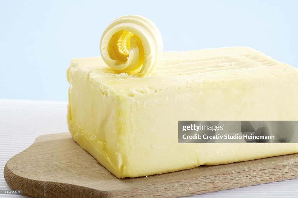 Block of butter, close-up