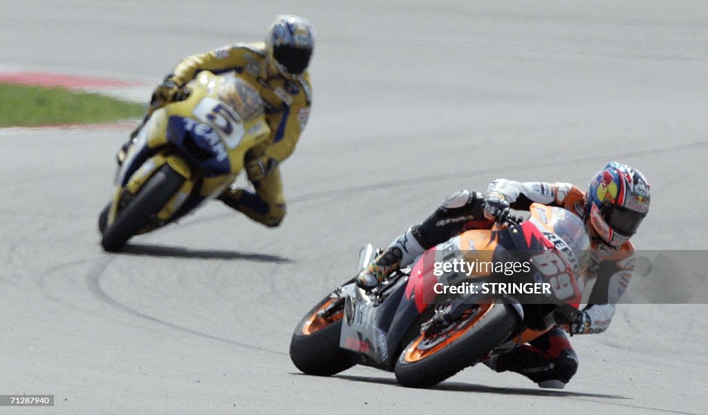 US rider Nicky Hayden leads the Dutch Mo